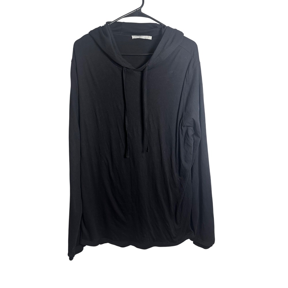 Vince Mens Black 100% Pima Cotton Double Layer Pullover Hoodie XL